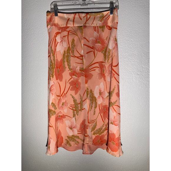 Pendleton Peach Floral Chiffon Midi Skirt – Size M - Picture 2 of 4